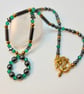 Hematite And Emerald Green Glass Necklace - Handmade In Devon - Image 4