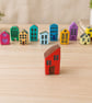 Handmade Mini Clay House – Red Painted Village Decor (1 House)