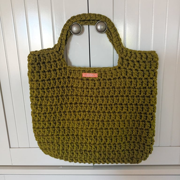 Crochet bag, short handle bag, market bag, book bag, student bag