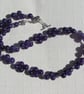 Purple Amethyst Crystal Gemstone Beaded Statement Necklace "Violet Joy" - Image 5