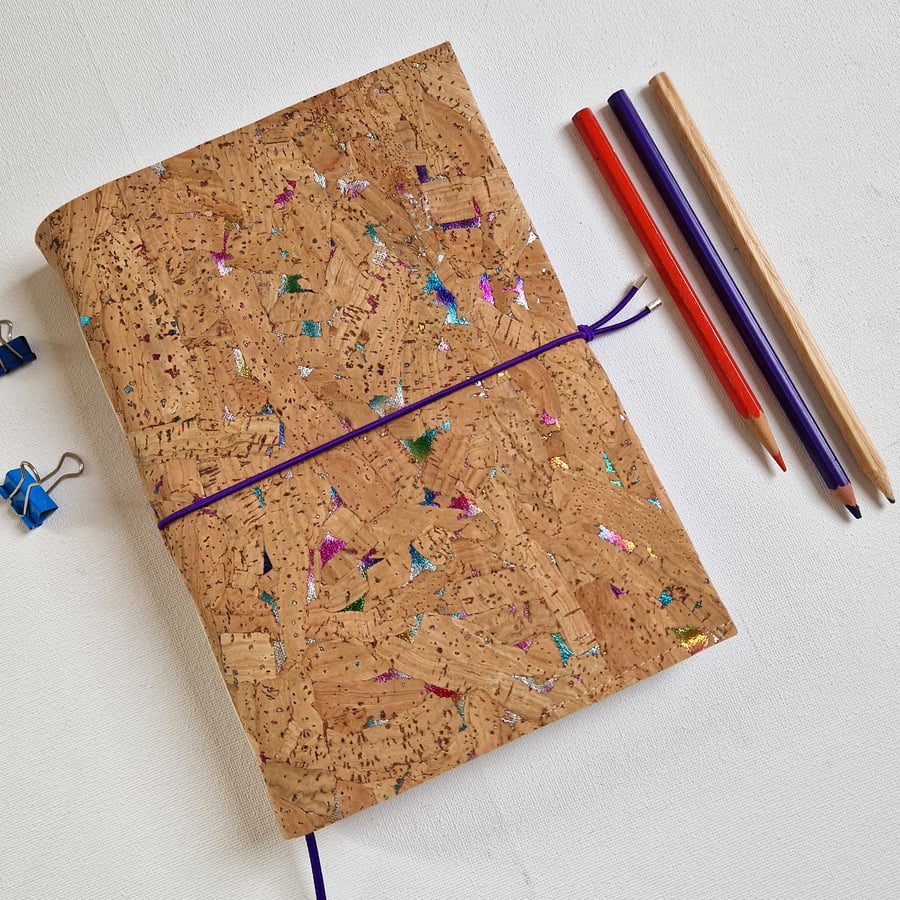 Cork Planner, Journal or Sketchbook Hand Bound, Eco-friendly and Vegan, A5
