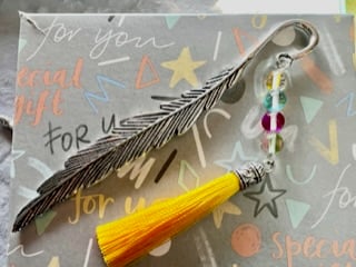 Mermaid Quartz Feather Bookmark with Tassel