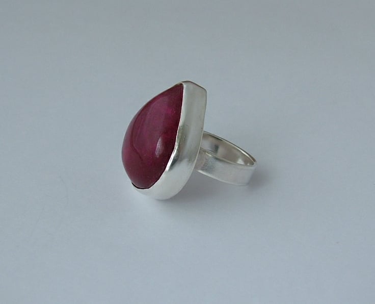 Sterling silver ruby ring - Folksy