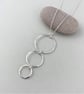 Hammered Sterling Silver Triple Circle Necklace - Image 5