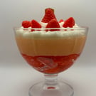 Dessert Inspired Candle Strawberry Trifle Design Handmade Soy Dual Wick