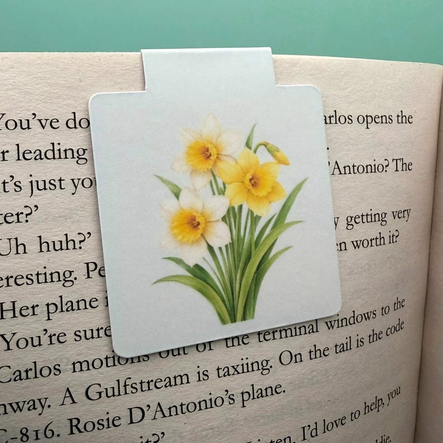 Daffodil Magnetic Bookmark - Botanical Floral Bookmark - Spring Page Marker