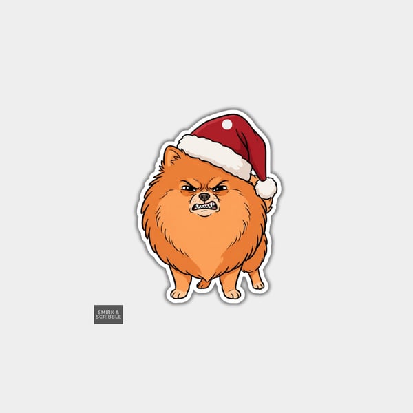 Unique Funny Christmas Gift Tags For Adults, 6pk - Angry Scowling Dog