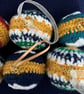 Christmas Seed bead and Snowflake crocheted baubles set of 6 - Image 5