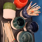 Ceramic handmade  Match stick holder with strike patch