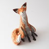 Topher Small Paper Mache Fox Sculpture