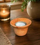Handturned Yew Tealight holder , handmade wooden Candle Holder