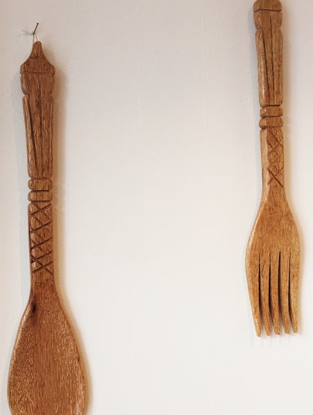 Large Wall Mounted Spoon & Fork Set