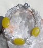SALE Yellow Jade & Clear Quartz Gemstone Beaded Bracelet "Sunflower Mist"  - Image 3