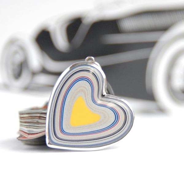 Sparkly fordite pendant - heart shaped