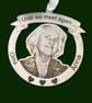 Personalised photo engraved Christmas ornament. Design C11