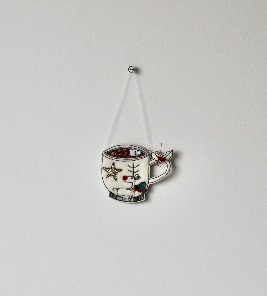 'Hot Chocolate Mug' - Hanging Decoration