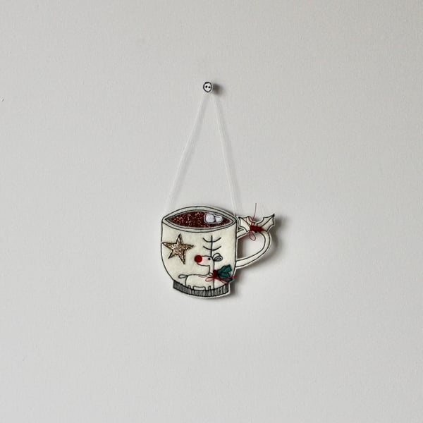 'Hot Chocolate Mug' - Hanging Decoration