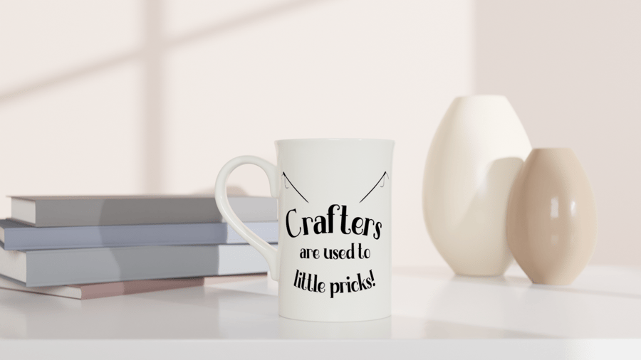 Cheeky 8oz porcelain Mug and coaster for Crafters