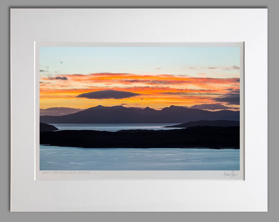 Arran Ayrshire Scotland from Haylie Brae - A3 (50x40cm) Unframed Print