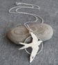 Silver swallow pendant, Sterling silver bird necklace - Image 3