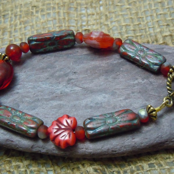 Glass bead & Czech glass bead bracelet