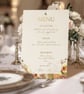 Personalised Wedding Menu, Bespoke Wedding Menu, PDF, Printable