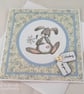 Handmade Thinking of you card - bunny with flower - Image 5