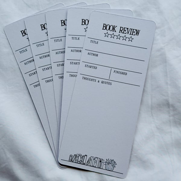 Book Review Bookmark. Pack of Five