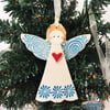 Ceramic Christmas Angel Pottery angel guardian angel Christmas decoration