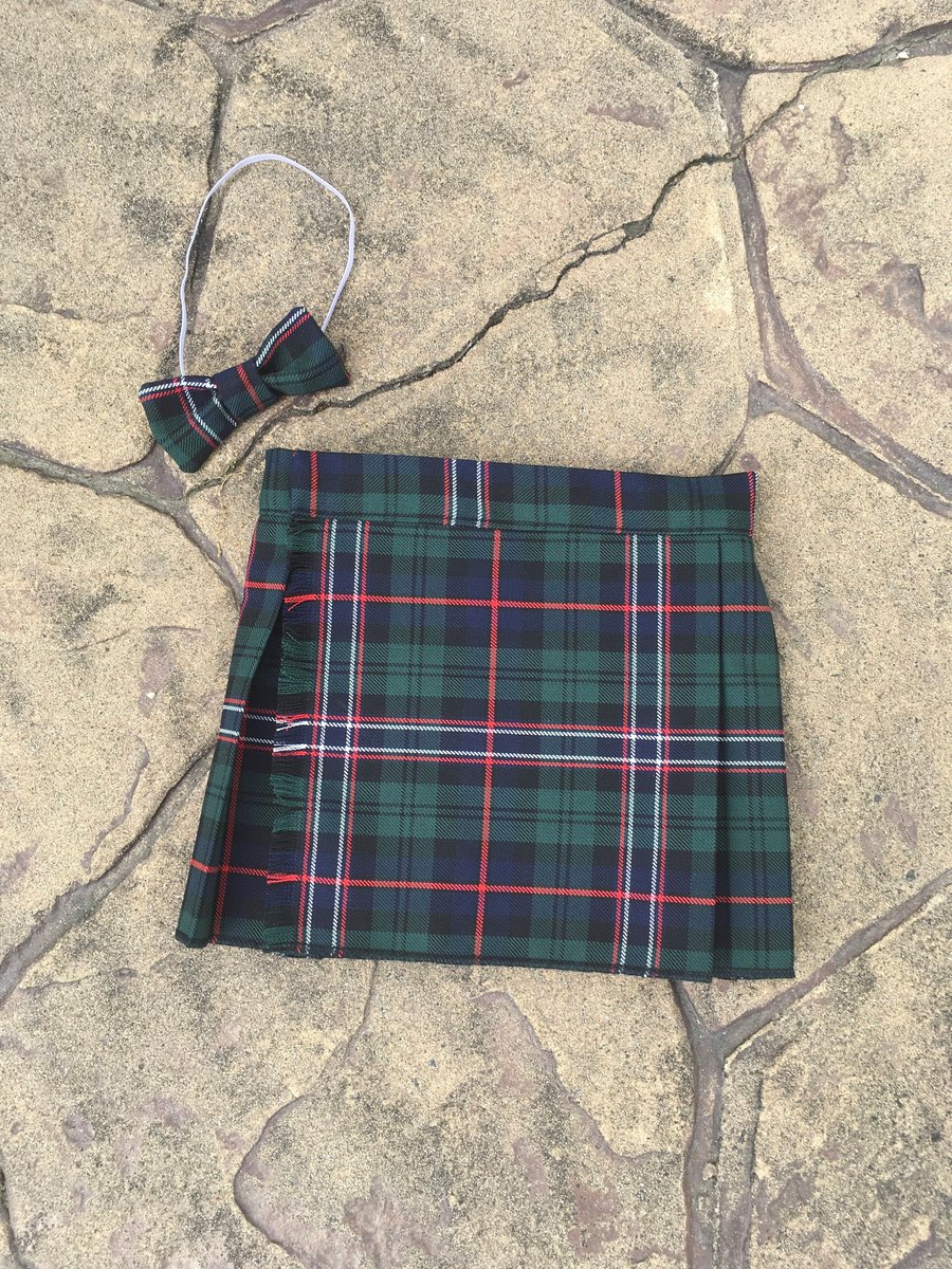 Scottish National Tartan Kilt and Bow Tie for babies , children