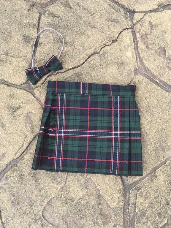 Scottish National Tartan Kilt and Bow Tie for babies , children