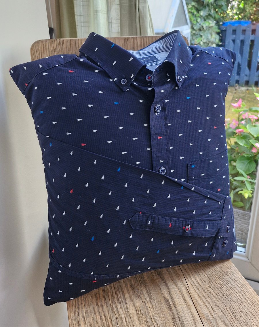 Large Memory Tribute Complete Cushion Handmade Using The Clothing of a Loved one