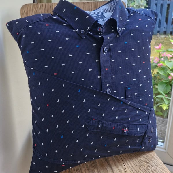 Large Memory Tribute Complete Cushion Handmade Using The Clothing of a Loved one