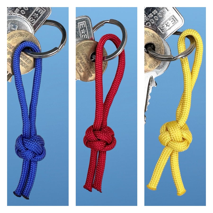 Handmade Diamond Knot Keyring Trio - The Primary Collection - Best Value Bundle