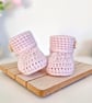 Crochet Baby Booties – Newborn Gift (Hint Of Lilac)