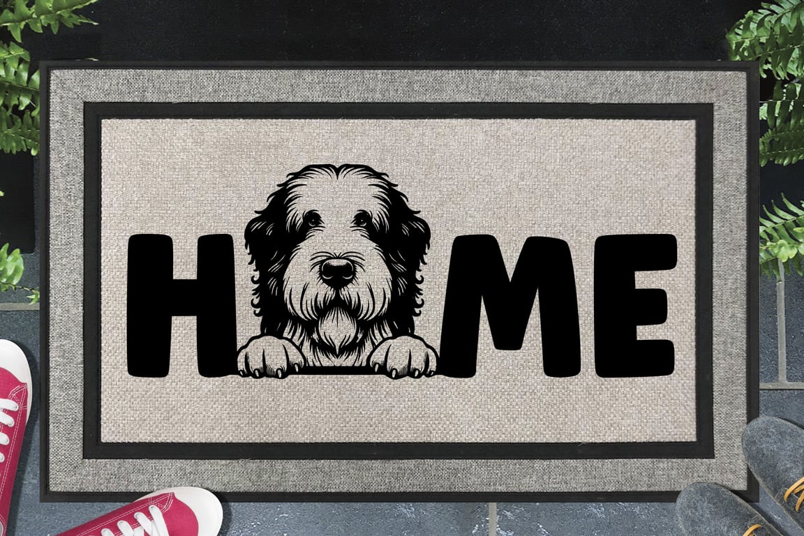 Old English Sheepdog Home Door Mat No.3 - All Weather - 45x70cm 