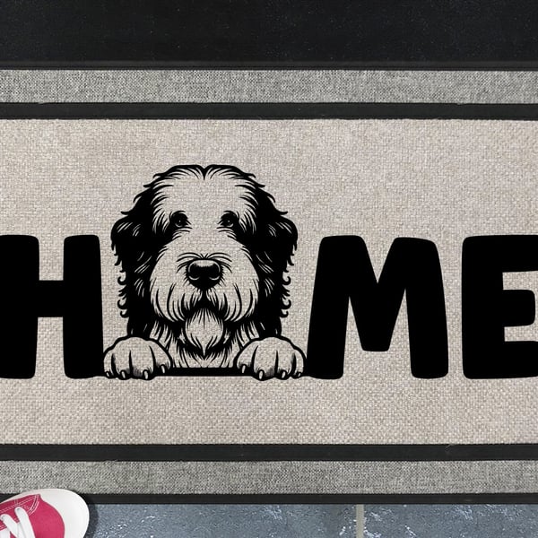Old English Sheepdog Home Door Mat No.3 - All Weather - 45x70cm 