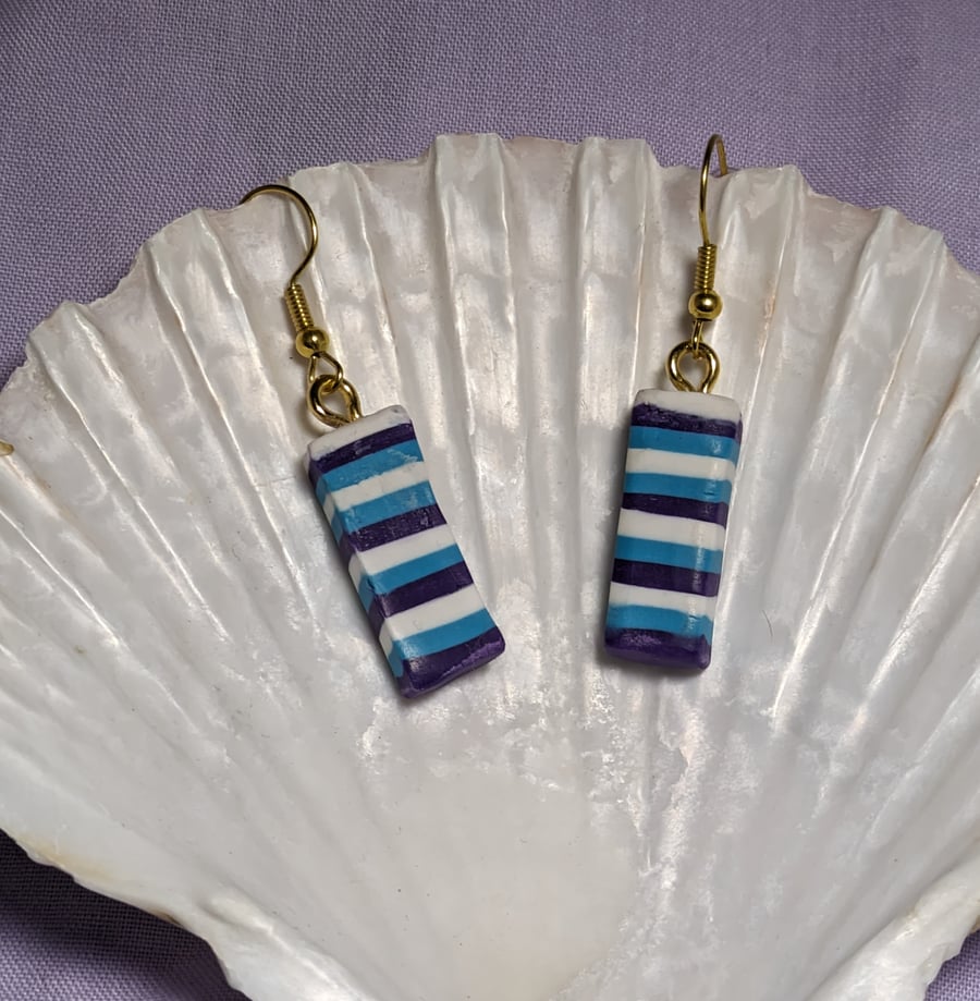Variations of blue polymer clay earrings