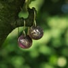 Small Red  Moon  Dangle Earrings