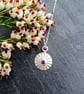 Daisy Pendant with Amethyst Cubic Zirconia - Recycled Silver Flower Necklace - Image 6