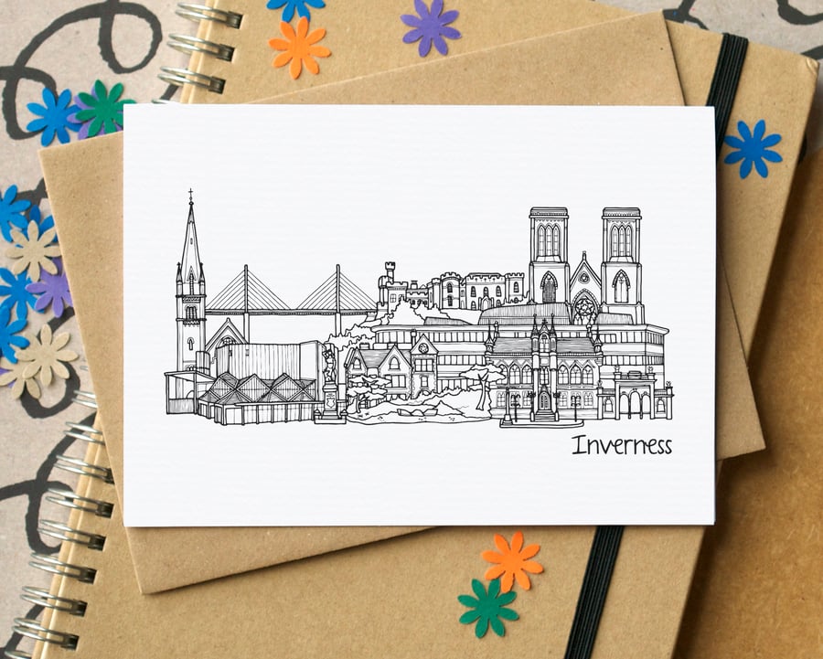 Inverness Skyline Greetings Card