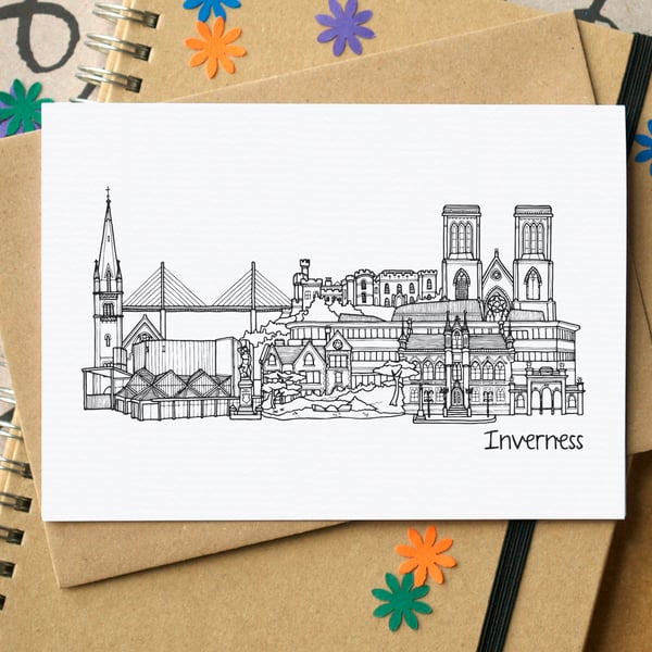 Inverness Skyline Greetings Card