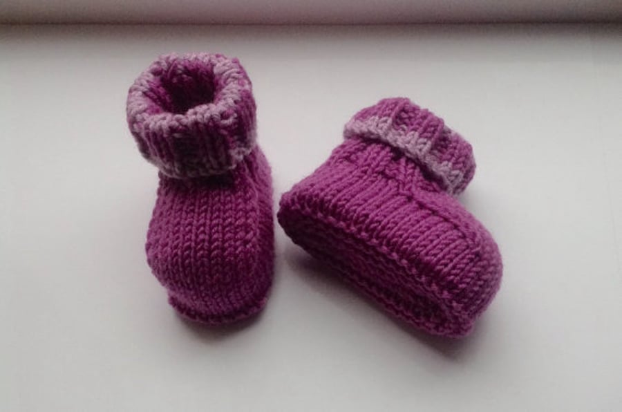 Hand Knit Baby Booties in Sublime Cashmere Merino Silk Yarn