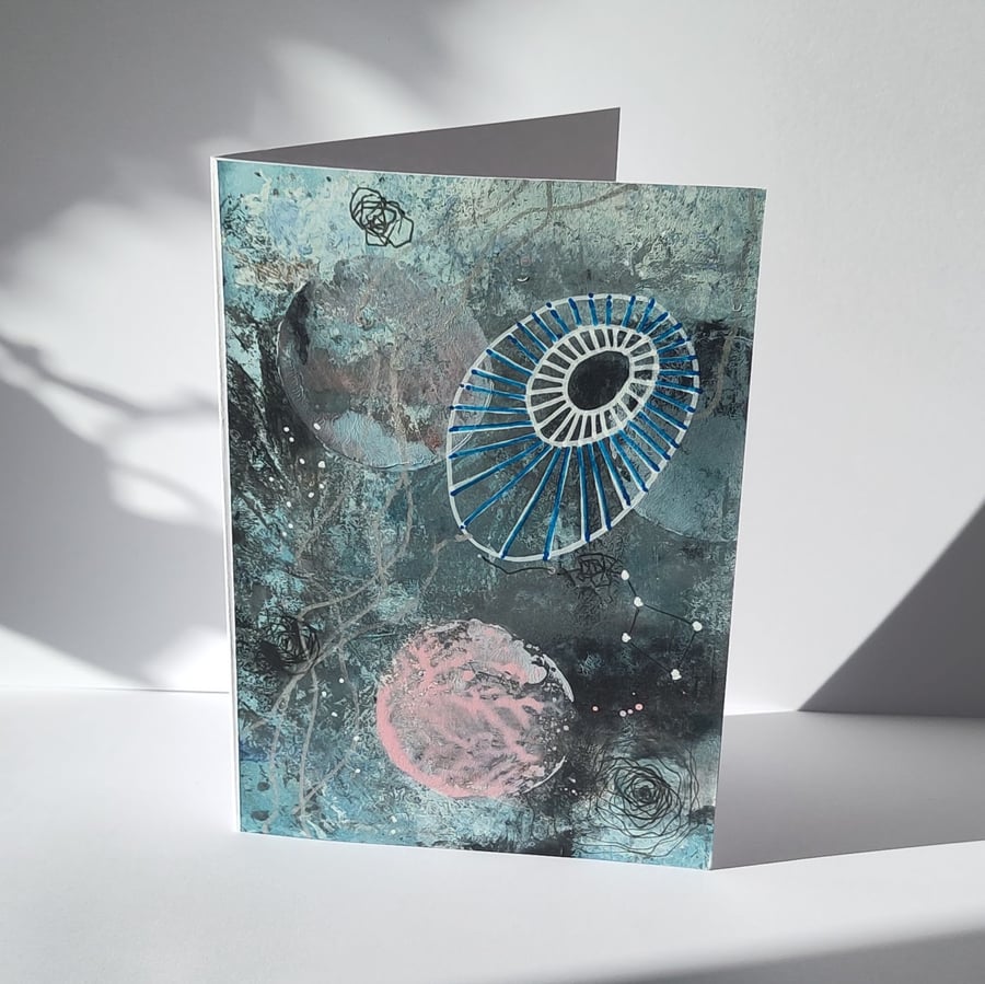 Art Card Original Painting Keepsake Card Letterbox Gift 'Lyra' Constellation