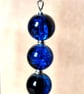 Blue Crackle Glass & Silver Drop Earrings - Handmade Jewellery - Image 1