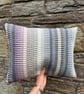 Rosanna cushion: Flint grey, Thistle & Slate grey. Handwoven in Wales - Image 7