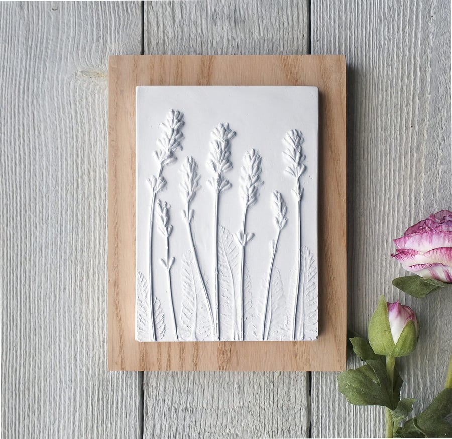 Lavender Plaster Cast Wall Plaque