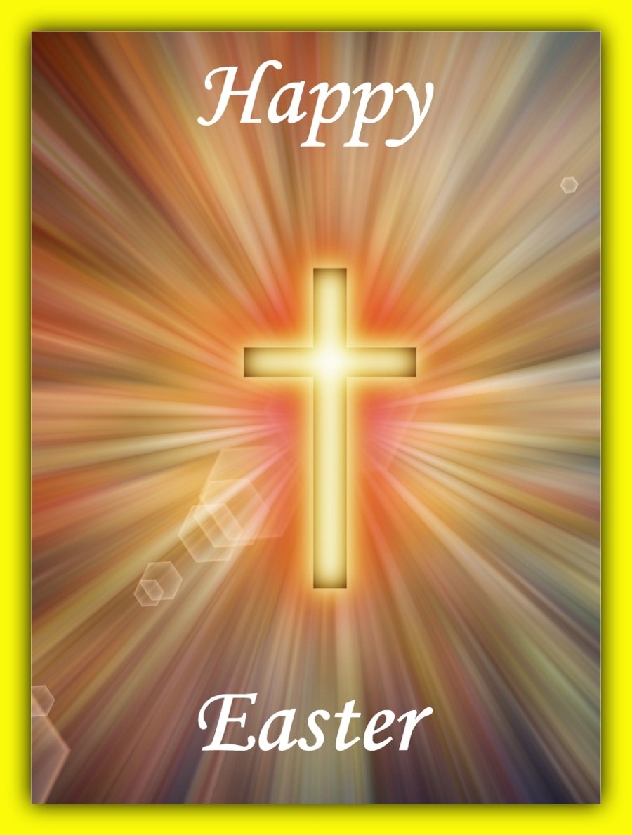 Happy Easter Cross Greeting Card A5 Size 