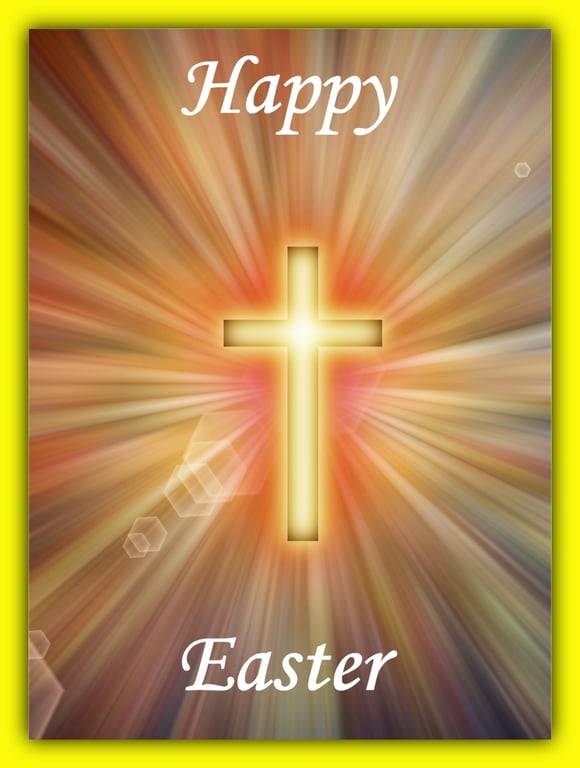 Happy Easter Cross Greeting Card A5 Size 