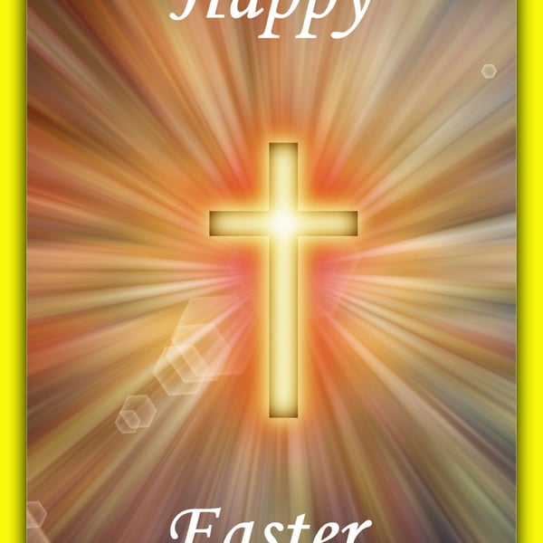 Happy Easter Cross Greeting Card A5 Size 